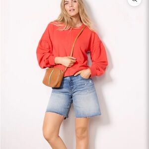 Evereve Samantha Puff Sleeve Sweatshirt